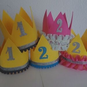 Colorful Birthday Party Crowns Set